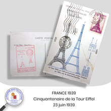 Charger l&#39;image dans la galerie, FRANCE 1939 - Y&amp;T 429 sur carte postale - CINQUANTENAIRE DE LA TOUR EIFFEL
