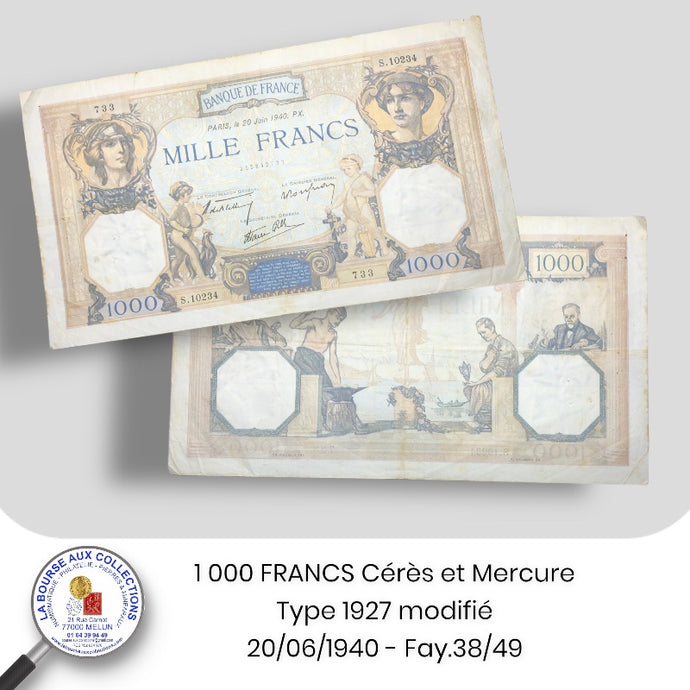 1000 FRANCS Cérès et Mercure, type 1927  - 22/02/1932 - Fay.37/07