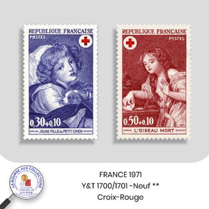 1971 - Y&T 1700/1701 - Au profit de la croix-rouge / Œuvres de Greuze - Neuf **