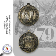 Charger l&#39;image dans la galerie, Médaille - SERVICE MILITAIRE - CONSCRIPTION 1896

