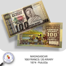 Charger l&#39;image dans la galerie, MADAGASCAR - 100 FRANCS / 20 ARIARY 1974 - Pick.63a - NEUF
