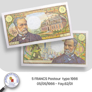 5 FRANCS Pasteur type 1966 - 05/05/1966. Fay.61/01