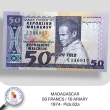 Charger l&#39;image dans la galerie, MADAGASCAR - 50 FRANCS / 10 ARIARY 1974 - Pick.62a - NEUF
