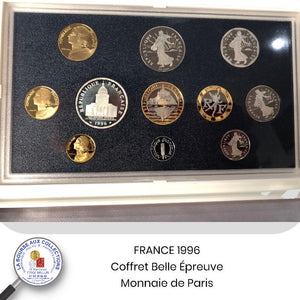 FRANCE 1996 - Coffret Belle Epreuve - BE - Monnaie de Paris - Les Francs de l'année