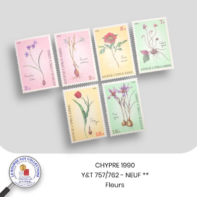 CHYPRE 1990 - Y&T 757/762 - Fleurs - NEUF **