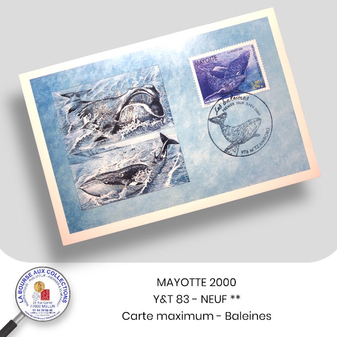 MAYOTTE 2000 - Y&T n° 82 - Carte maximum - Les Baleines
