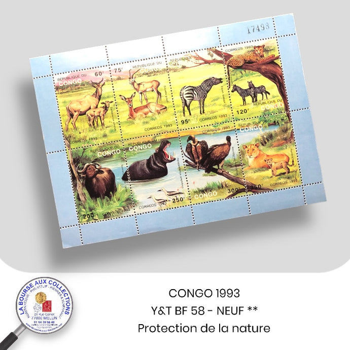 CONGO 1993 - Y&T BF 58 - Protection de la nature - NEUFS **