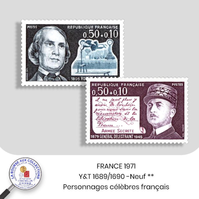 1971 - Y&T 1689/1690 - Personnages célèbres Français - Neuf **