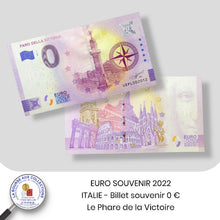 Charger l&#39;image dans la galerie, EURO SOUVENIR 2022 - ITALIE - billet-souvenir de 0 € - LE PHARE DE LA VICTOIRE
