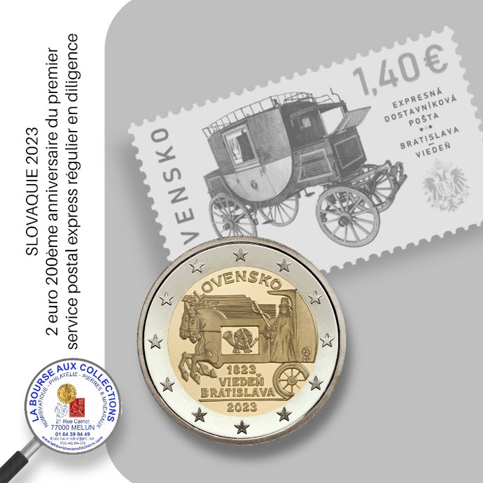 2 euro SLOVAQUIE 2023 - 200ème anniversaire du premier service postal express régulier en diligence