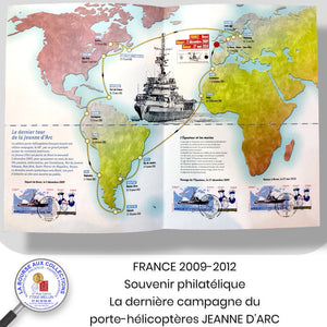 FRANCE 2009-2010 - SOUVENIR PHILATÉLIQUE  - La dernière campagne du PORTE-HÉLICOPTÈRES JEANNE D’ARC