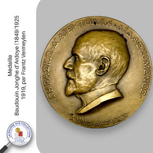Médaille - Baudouin Jonghe d’Ardoye (1849/1925), 1919 par Frantz Vermeylen