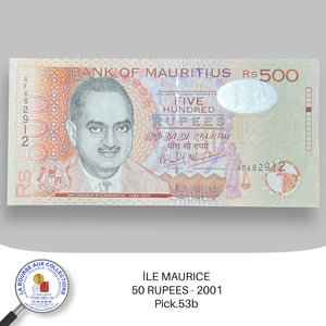 ÎLE MAURICE - 50 RUPEES - 2001 - Pick.53b - NEUF/UNC
