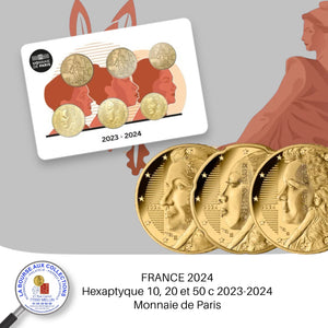 Blister BU 2024 - Hexaptyque 10, 20 et 50 c 2023-2024 - Monnaie de Paris