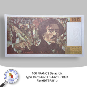 100 FRANCS Delacroix, type 1978 442-1 & 442-2 - 1994 -  Fay.69TER/01b