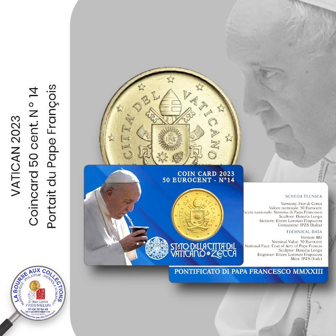 VATICAN 2023 - Coincard n° 14 - 50 c. Armoiries du Pape François