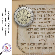 Charger l&#39;image dans la galerie, 2 euro GRECE 2014 - 150 ans de l’unification des îles Ioniennes à la Grèce (1864-2014)
