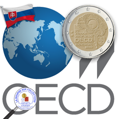 2 euros SLOVAQUIE 2020 - 20 ans adhésion à l'OCDE / La Bourse aux Collections Numismate Melun