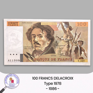 100 FRANCS Delacroix, type 1878 modifié - 1986. Fay.69/10 - NEUF/UNC