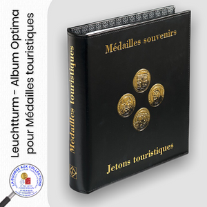 Album classeur OPTIMA pour médailles touristiques souvenirs avec 5 pochettes OPTIMA 15 cases