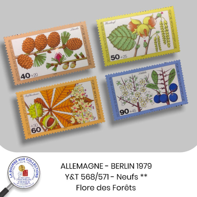 ALLEMAGNE-BERLIN 1979 - Y&T 568/571 - Flore des forêts – Neufs **