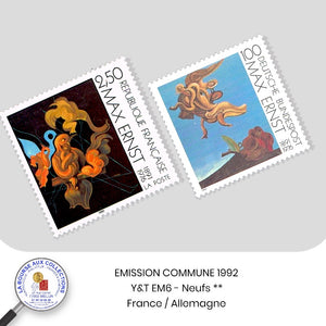 FRANCE 1991 - Emission commune France-Allemagne - Y&T EM6 - Max Ernst - Neufs **