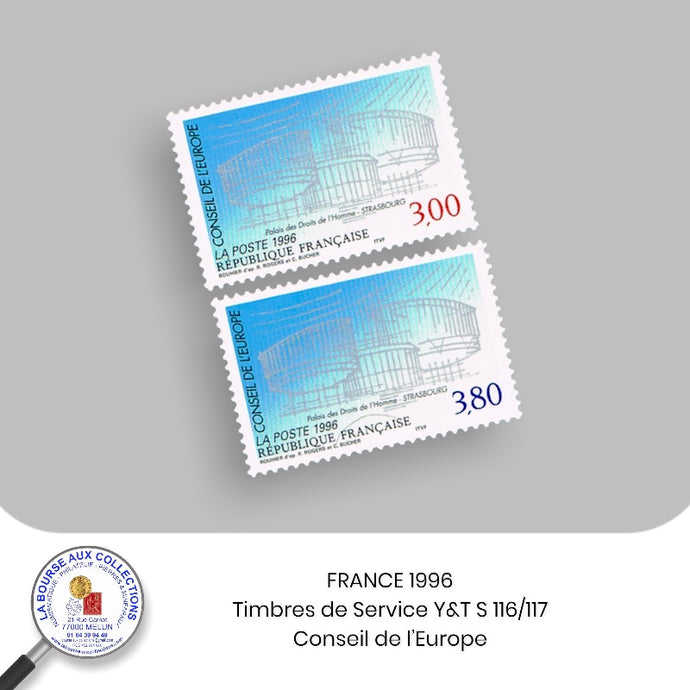 1996 - Y&T S 116/117- Conseil de l'Europe. Palais des Droits de l'Homme - Neuf **