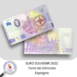 EURO SOUVENIR 2022 - ESPAGNE - billet-souvenir de 0 € LA TOUR D'HERCULE