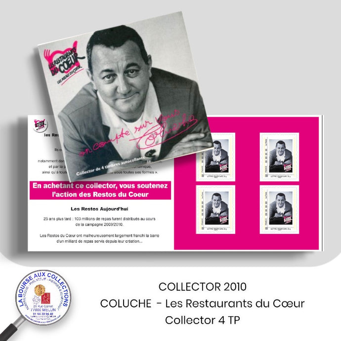 2010 - Collector 4 TP - COLUCHE, Les Restaurants du Cœur - NEUF **