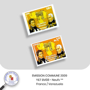 FRANCE 2009 - Emission commune France-Venezuela- Y&T EM38 - Francisco Miranda - Neufs **
