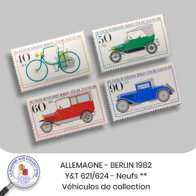 ALLEMAGNE-BERLIN 1982 - Y&T 621/624 - Véhicules de collection  – Neufs **
