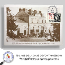 Charger l&#39;image dans la galerie, 1999 - Y&amp;T 3211/3212 sur Cartes postales 150è ANNIVERSAIRE DE LA GARE DE FONTAINEBLEAU
