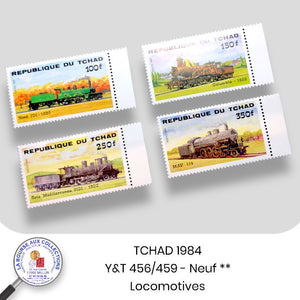 TCHAD 1984 - Y&T 456/459 - Locomotives - Neuf **