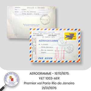 AEROGRAMME - 1970/1975 - Y&T 1003-AER - 1 F. 40 Emblème des P.T.T. / 1er vol du Concorde Paris-Rio de Janeiro- NEUF **