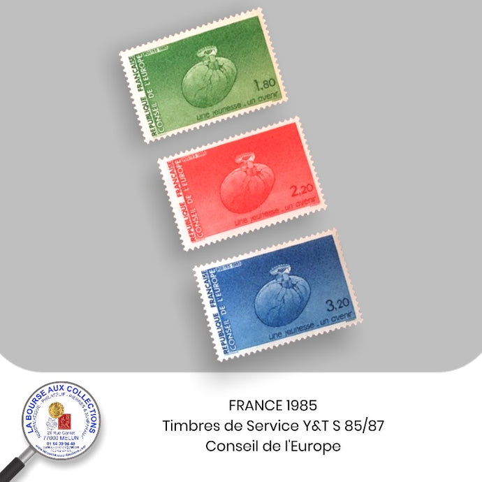 1985 - Y&T S 85/87 - Conseil de l'Europe. Dessin de François Thouvenin - Neuf **