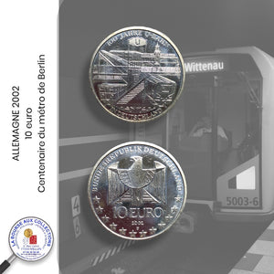 10 euro ALLEMAGNE 2002 - Centenaire du métro de Berlin - UNC