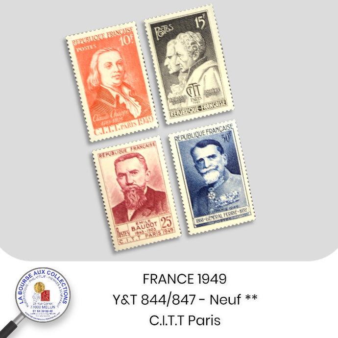 1949 - Y&T 844/847 - C.I.T.T. à Paris - Neufs **