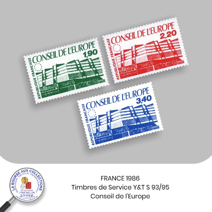 1986 - Y&T S 93/95 - Conseil de l'Europe - Neuf **