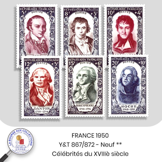 1950 - Y&T 867/872 - Célébrités Française du XVIII ème siècle -  Neufs **