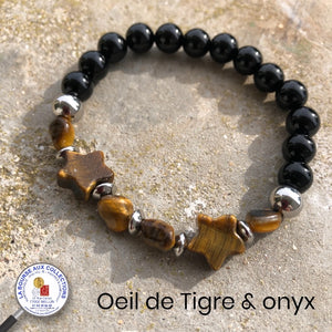Bracelet ONYX et OEIL DE TIGRE