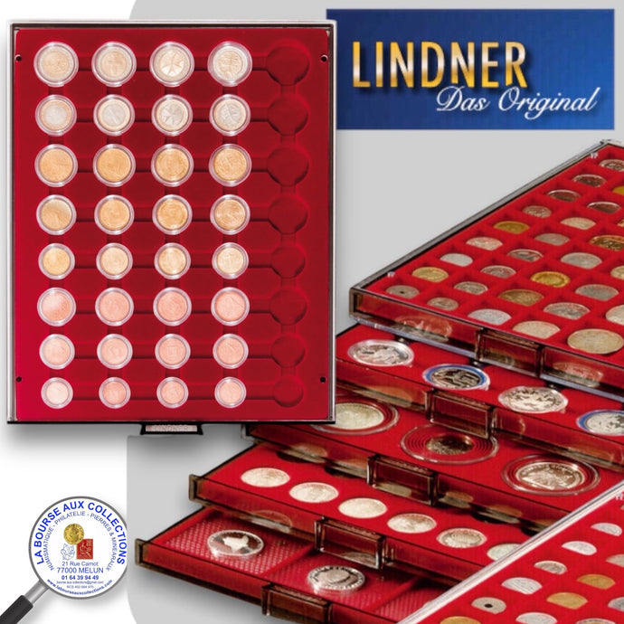 Lindner - BOX MONNAIES empilable - 5 séries EURO sous capsules