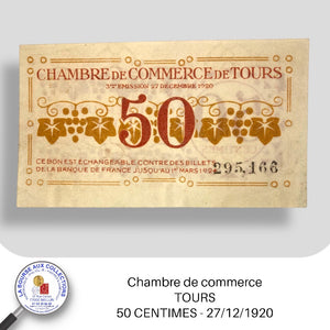 Tours - 50 CENTIMES - 27/12/1920