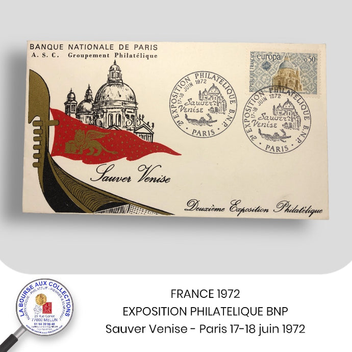 FRANCE 1972 - Y&T 1676 sur enveloppe EXPOSITION PHILATELIQUE BNP - Sauver Venise - Paris 17-18 juin 1972