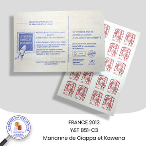 2013 - Y&T 851-C3 - Carnet 20 timbres Marianne de Ciappa et Kawena
