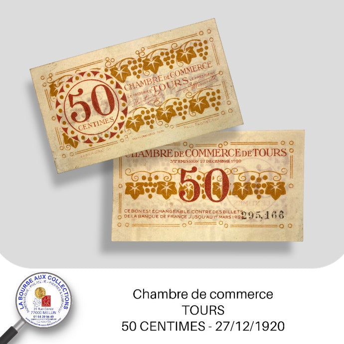 Tours - 50 CENTIMES - 27/12/1920