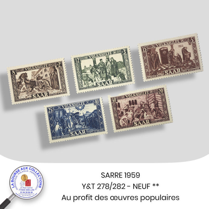 SARRE 1950 - Y&T 278/282 - Au profit des œuvres populaires - Neuf **