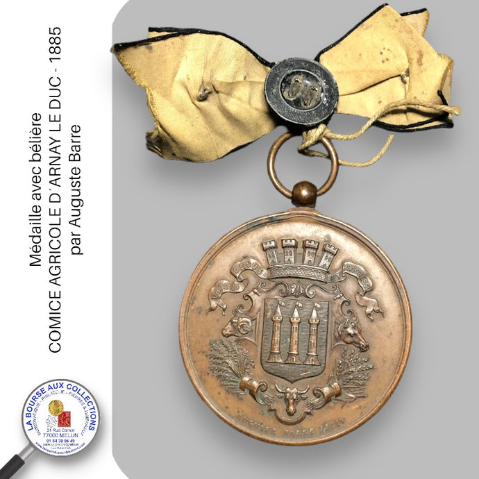 Médaille avec bélière - COMICE AGRICOLE D´ARNAY LE DUC - 1885 par Auguste Barre