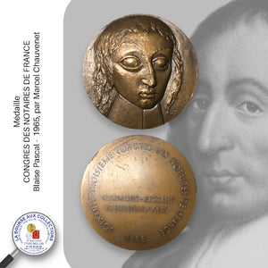 Médaille - CONGRES DES NOTAIRES DE FRANCE - Blaise Pascal -  1965, par Marcel Chauvenet