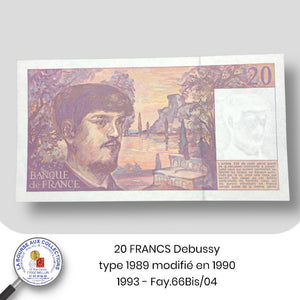 20 FRANCS Debussy, type 1980, modifié en 1990 - 1993 - Fay.66bis/04 - NEUF / UNC
