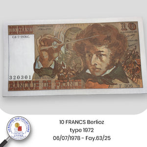 10 FRANCS Berlioz type 1972 - 06/07/1978 - Fay.63/25 - NEUF
